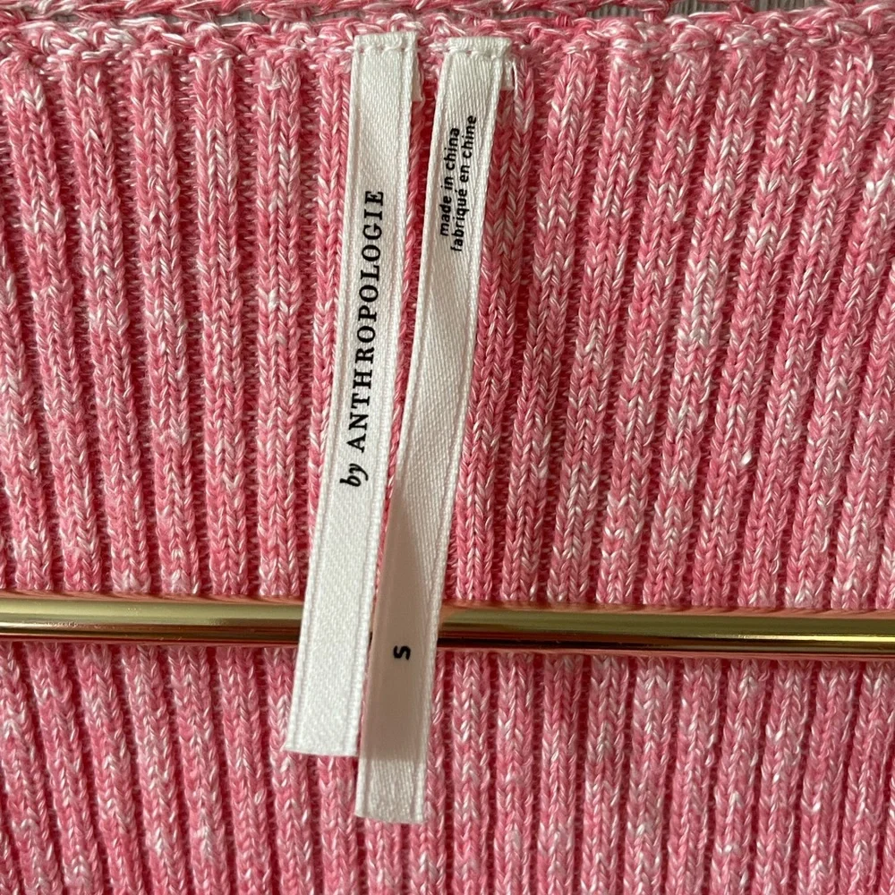 By Anthropologie Lace-Sleeve Sweater Pink S - Picture 8 of 11